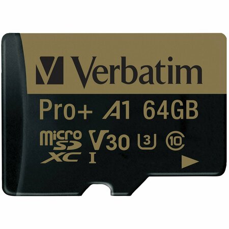 VERBATIM Pro Plus 666X 64GB microSDXC Memory Card with Adapter 70002
